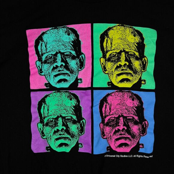 Monsters T-Shirt Adult Black Frankenstein Universal Studios Horror Tee 2XL - Picture 3 of 5
